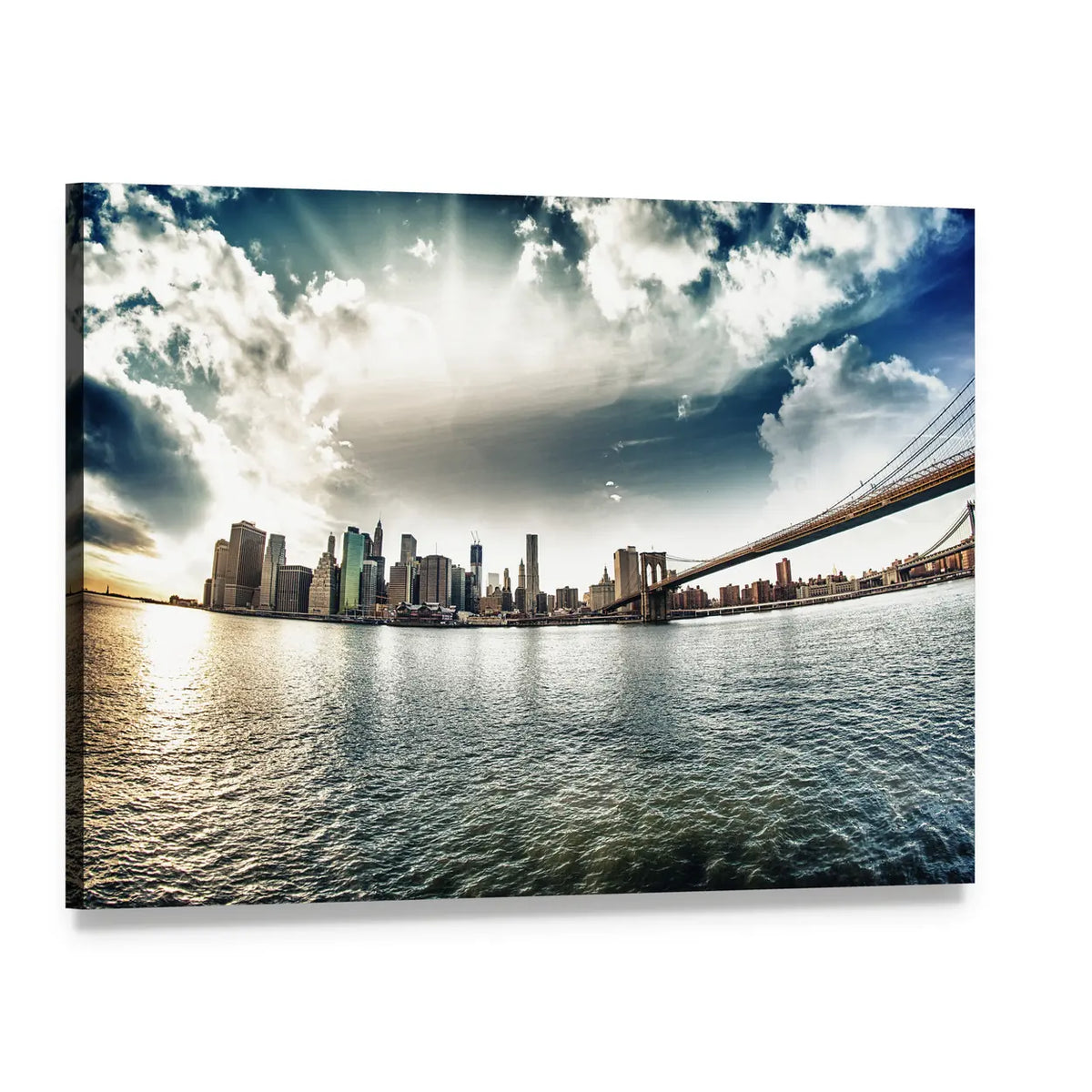 Brooklyn Shore in Winter Canvas Wall Art, single panel gallery wrapped canvas, angled product view