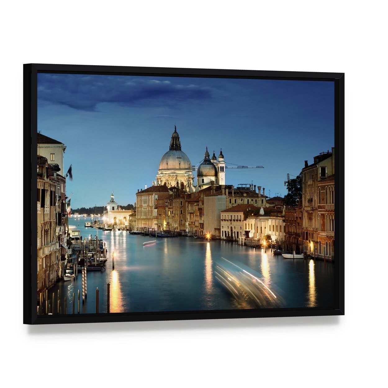 Basilica Di Santa Maria in Venice Canvas Wall Art, framed canvas in a black floater frame, angled product view