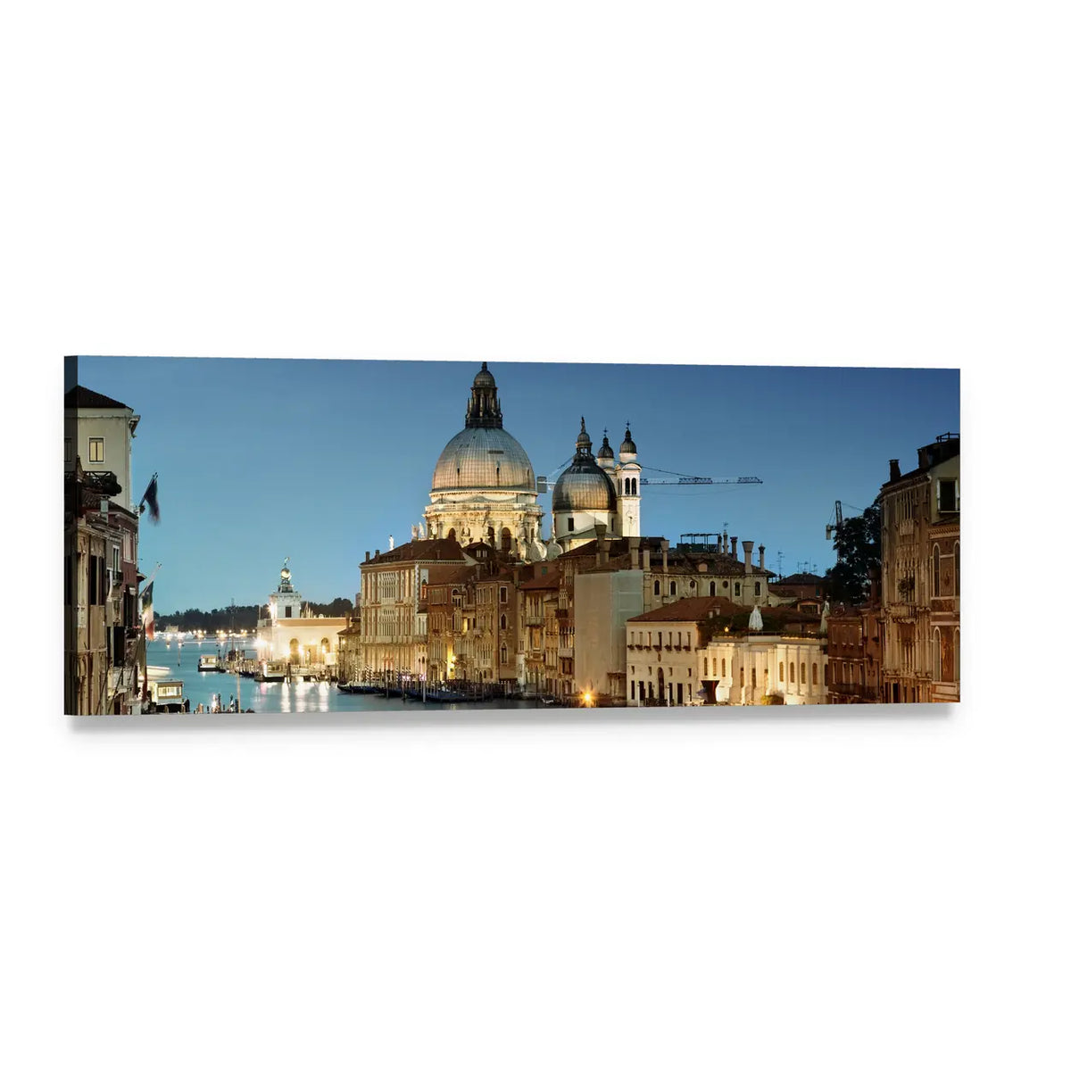 Venice Grand Canal with Santa Maria Della Salute Panoramic Canvas Wall Art, single panel gallery wrapped canvas, angled product view