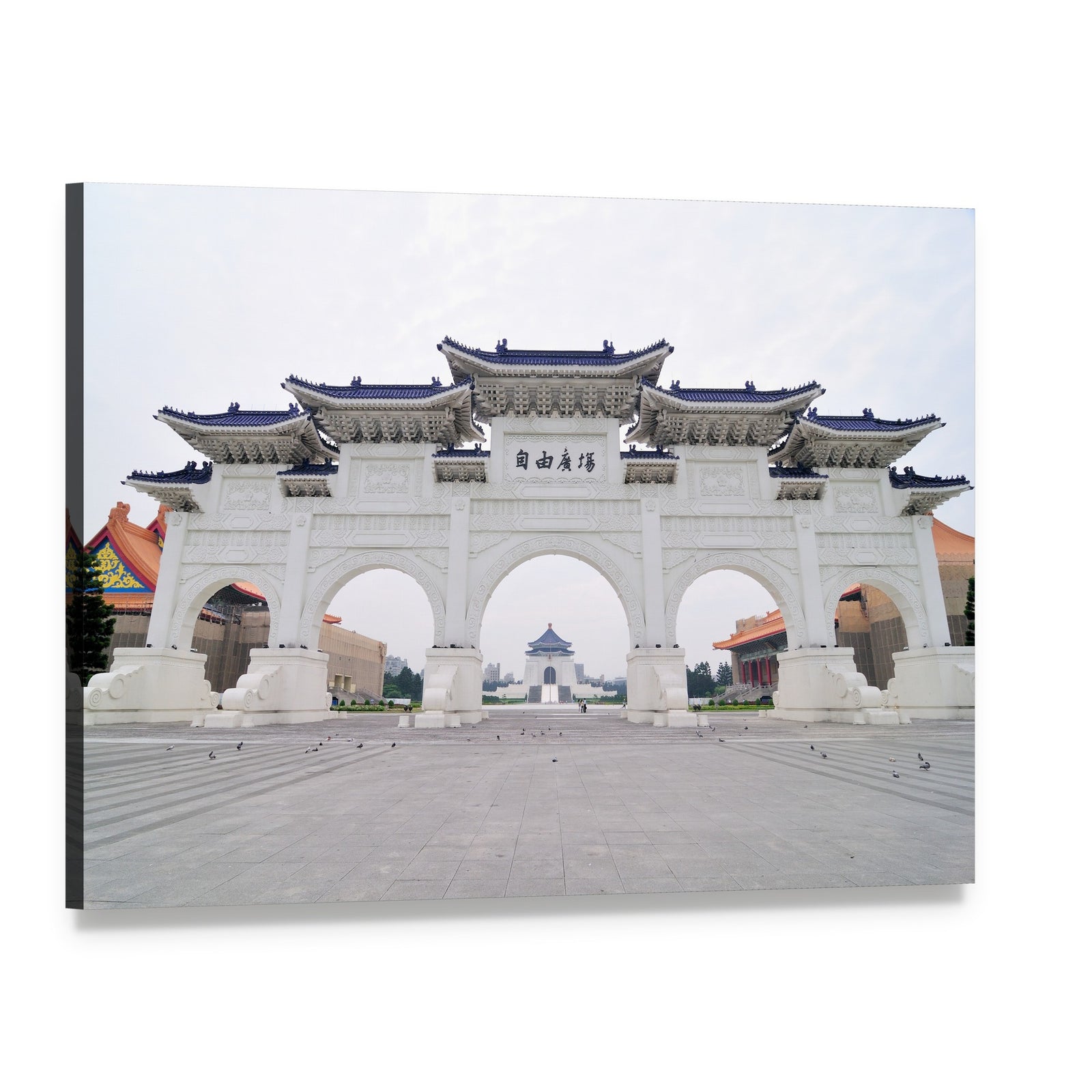 Taiwan Democracy Memorial Hall Canvas Wall Art, single panel gallery wrapped canvas, angled product view