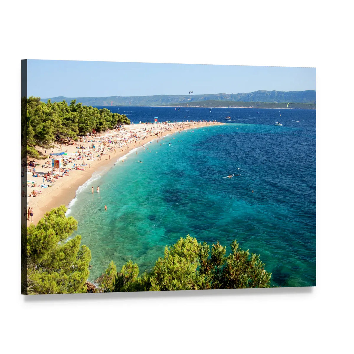 Golden Cape Beach in Croatia Canvas Wall Art, single panel gallery wrapped canvas, angled product view