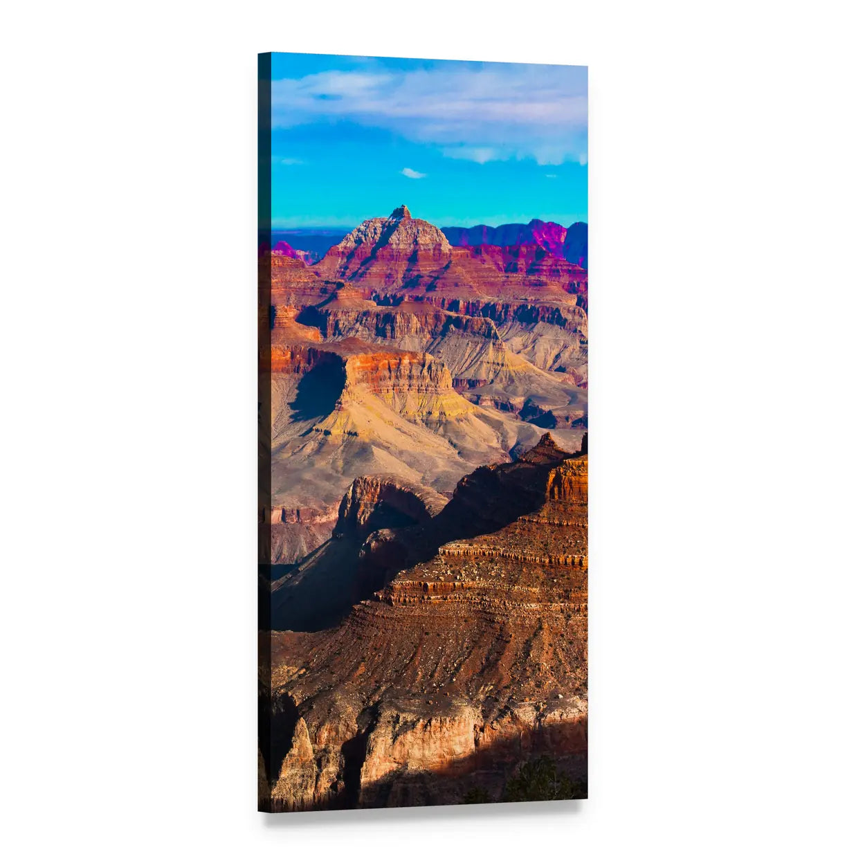Grand Canyon National Park Landscape Vertical Canvas Wall Art, 1 panel 1 Vertical layout gallery wrapped canvas set, angled product view