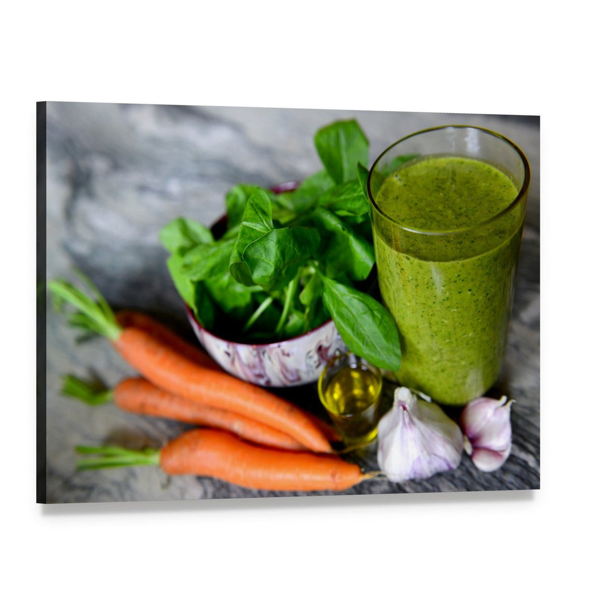 Cocktail and Vegetables Canvas Wall Art, single panel gallery wrapped canvas, angled product view