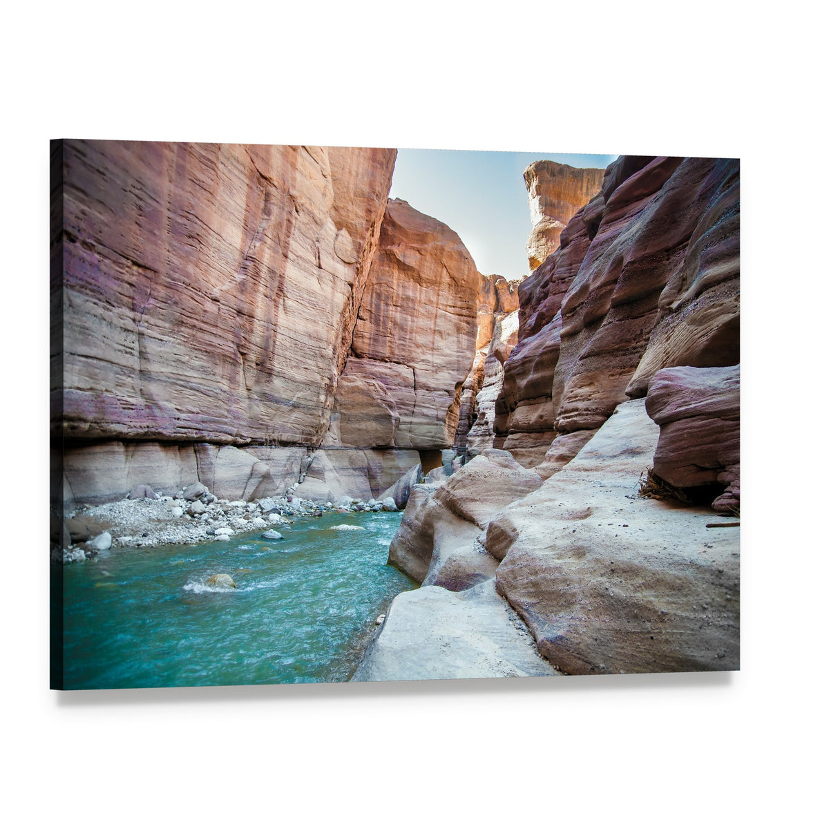 Wadi Hasa Creek, Jordan Canvas Wall Art, single panel gallery wrapped canvas, angled product view