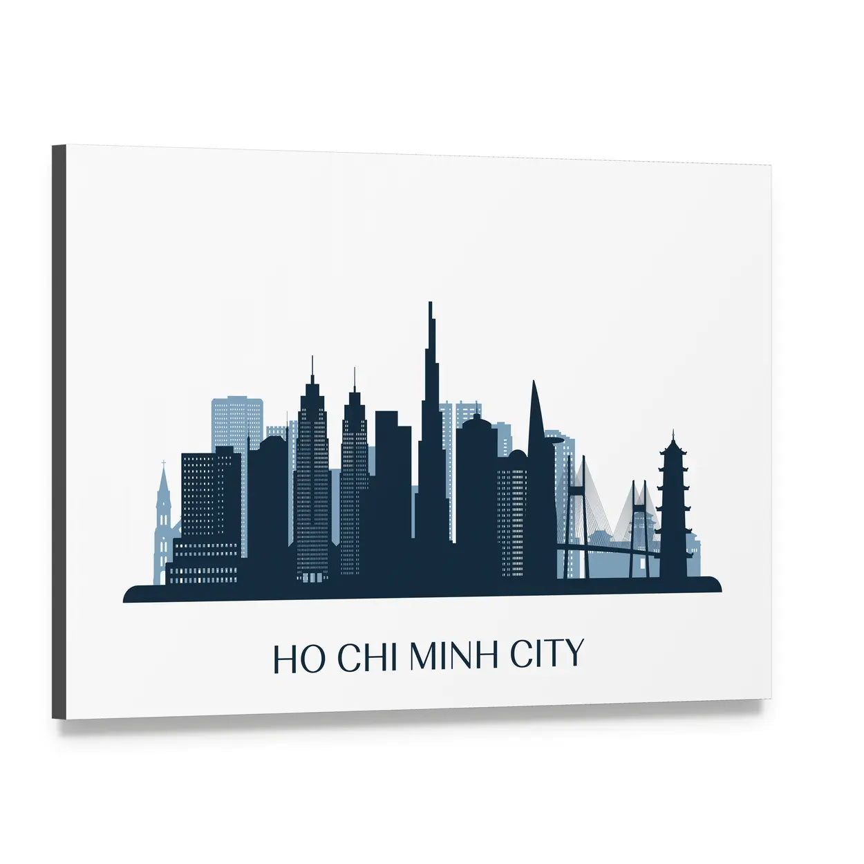 Ho Chi Minh City Skyline Canvas Wall Art, single panel gallery wrapped canvas, angled product view