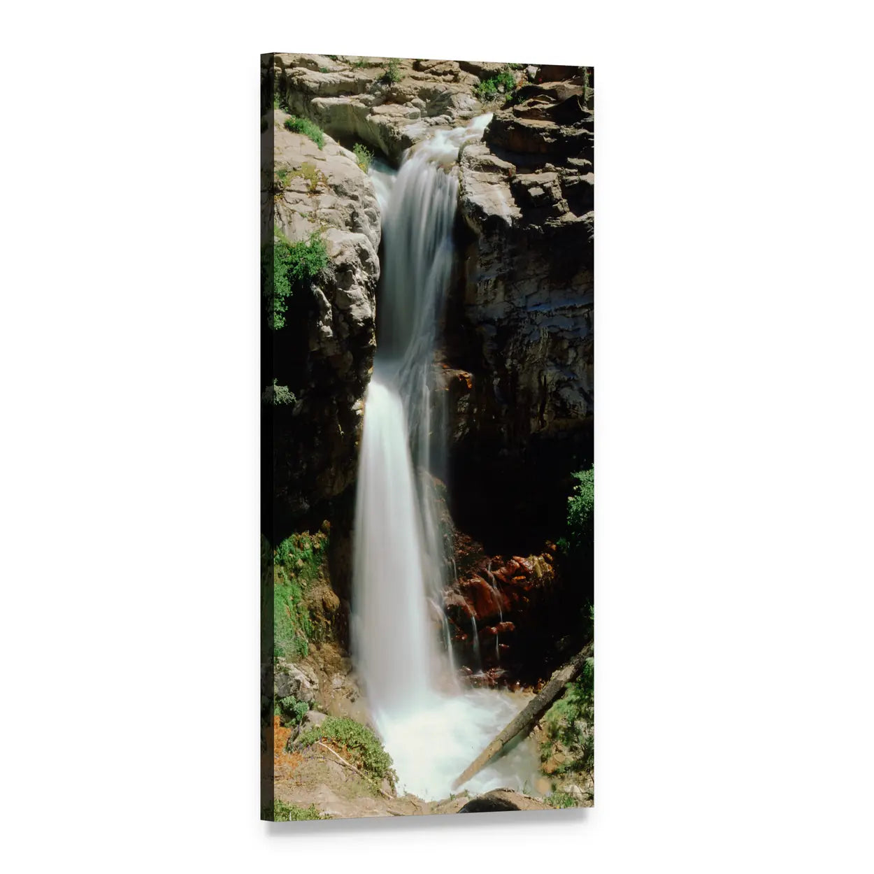 California Park Falls Vertical Canvas Wall Art, 1 panel 1 Vertical layout gallery wrapped canvas set, angled product view