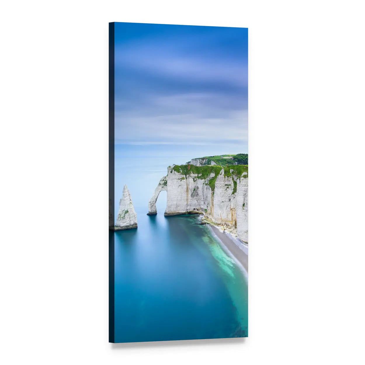 Aval Cliff Sea Arch Vertical Canvas Wall Art, 1 panel 1 Vertical layout gallery wrapped canvas set, angled product view