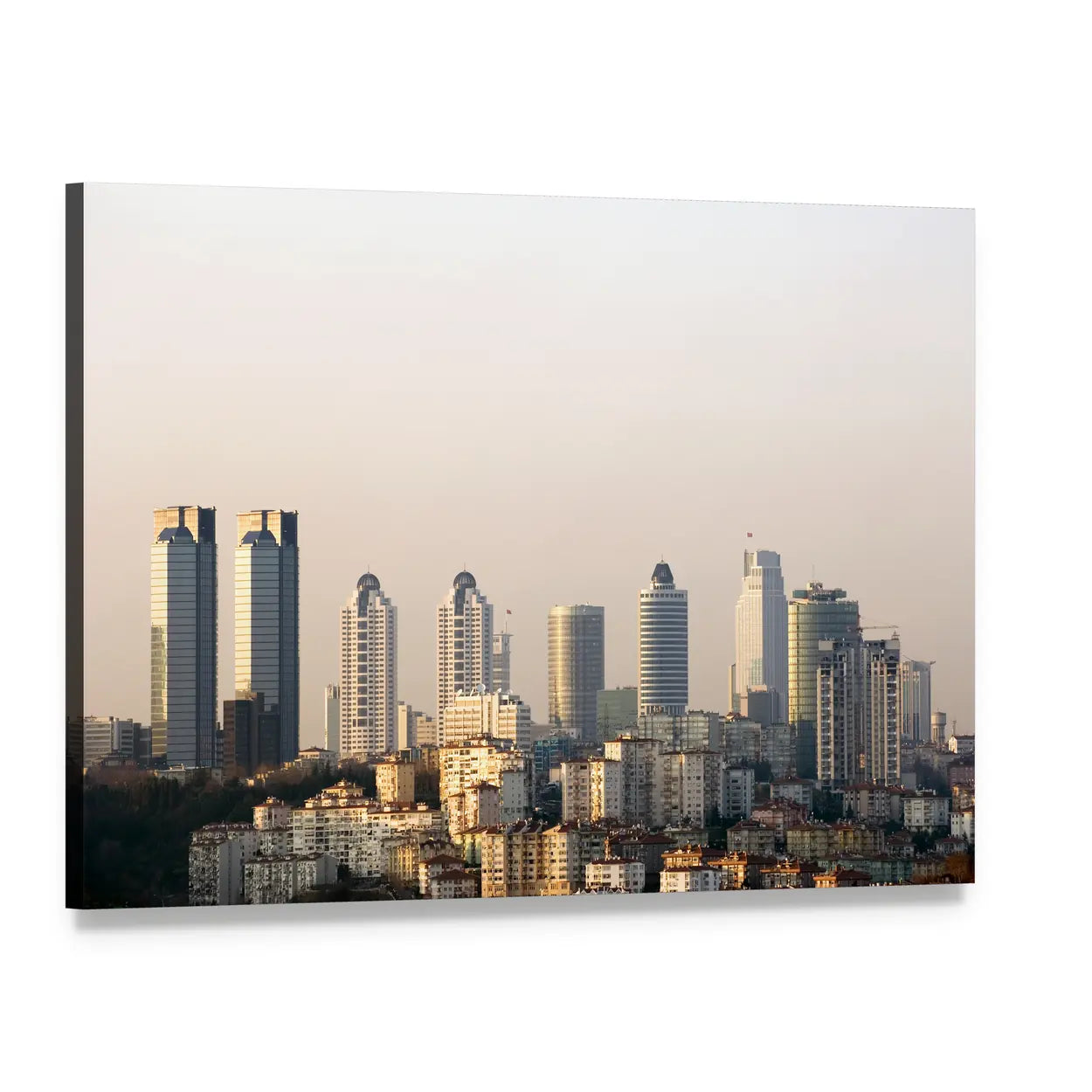 Zincirlikuyu Financial District In Istanbul Turkey Canvas Wall Art, single panel gallery wrapped canvas, angled product view