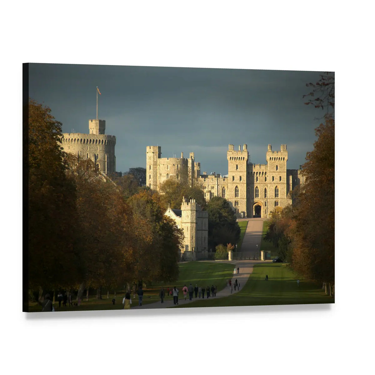 Windsor Castle at Golden Hour Canvas Wall Art, single panel gallery wrapped canvas, angled product view