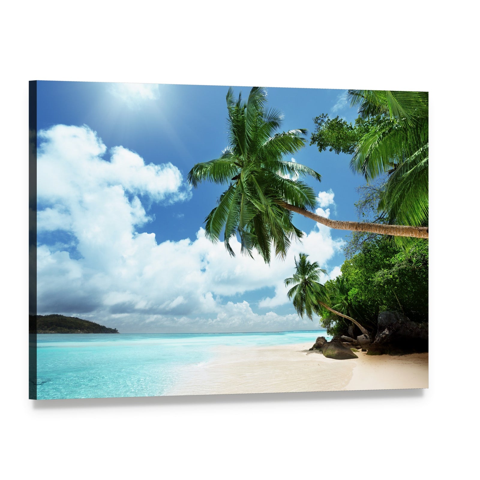 Mahe Island Seychelles Canvas Wall Art, single panel gallery wrapped canvas, angled product view