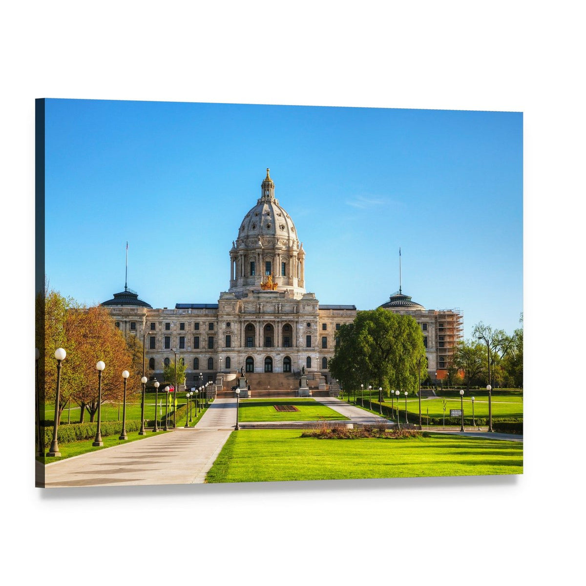 Minnesota Capitol Building Canvas Wall Art, single panel gallery wrapped canvas, angled product view