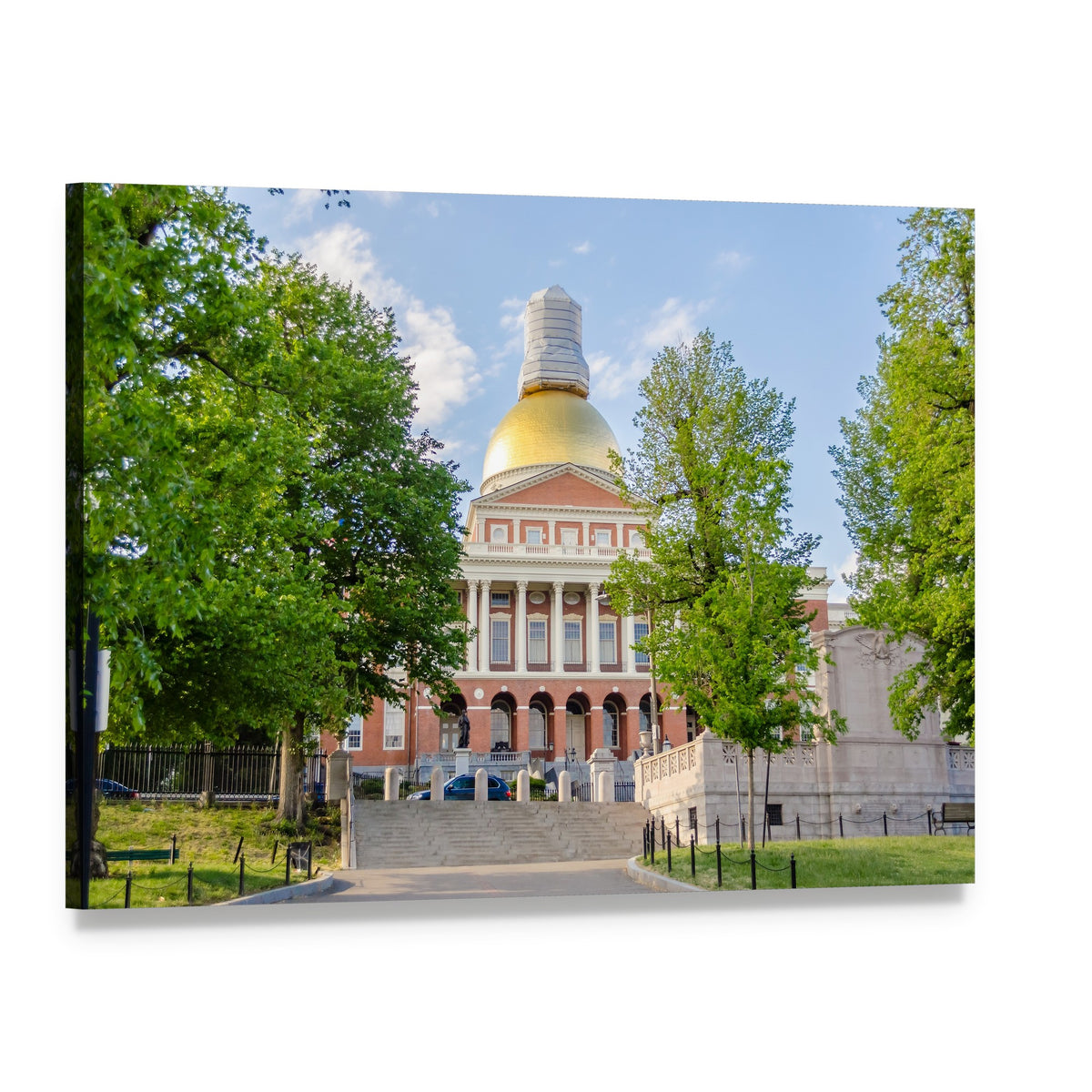 Massachusetts State House Canvas Wall Art, single panel gallery wrapped canvas, angled product view