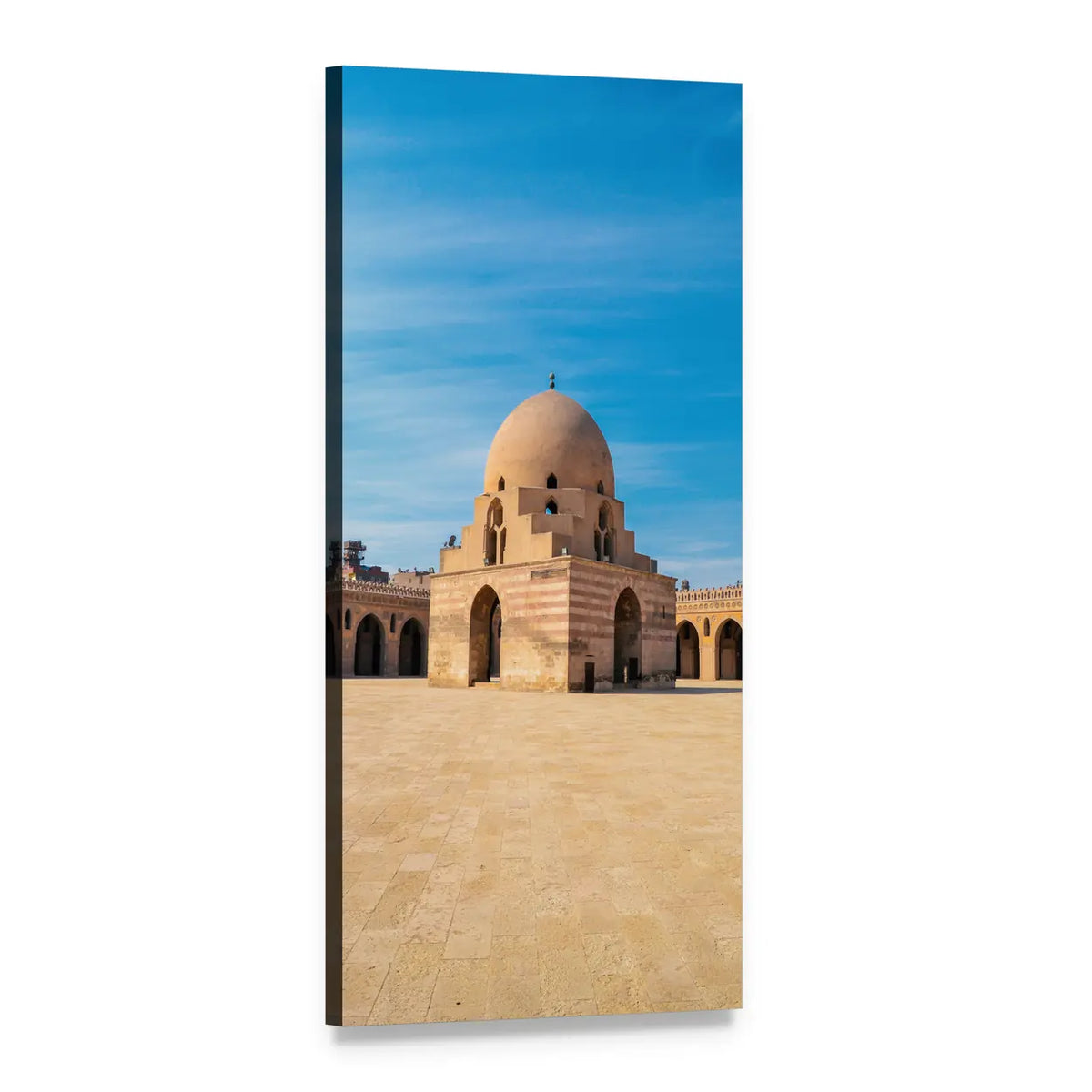 Ibn Tulun Mosque Courtyard Vertical Canvas Wall Art, 1 panel 1 Vertical layout gallery wrapped canvas set, angled product view