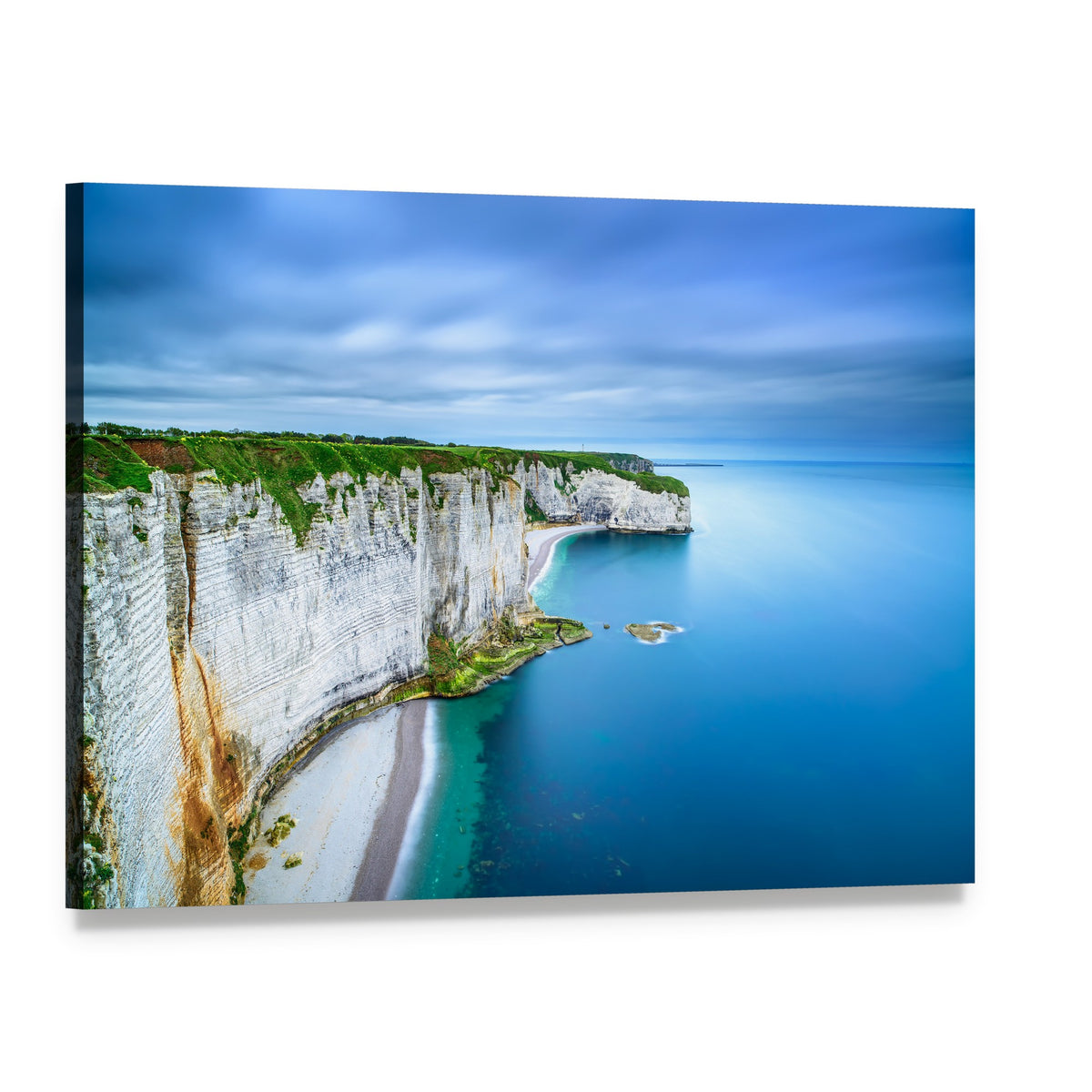 White Cliffs of Normandy Canvas Wall Art, single panel gallery wrapped canvas, angled product view