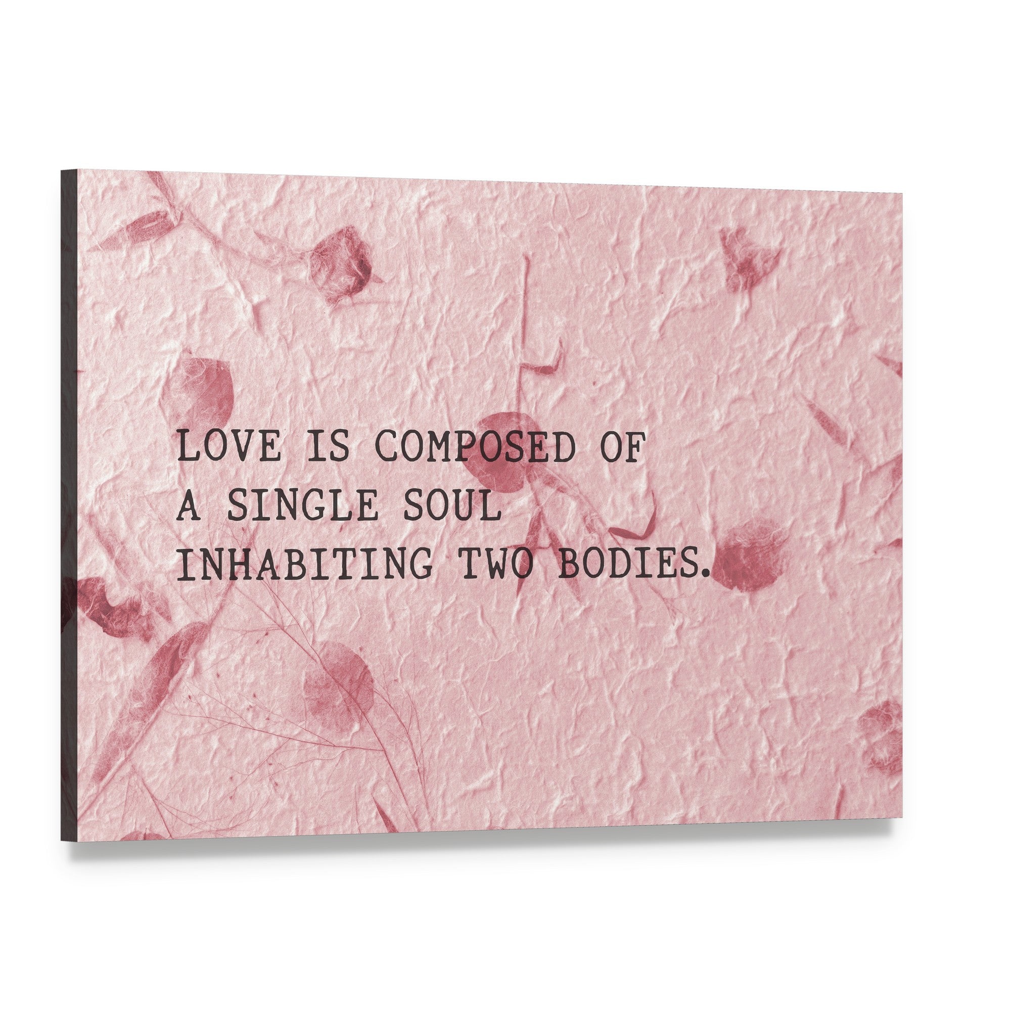Love Is Composed of a Single Soul Canvas Wall Art, single panel gallery wrapped canvas, angled product view