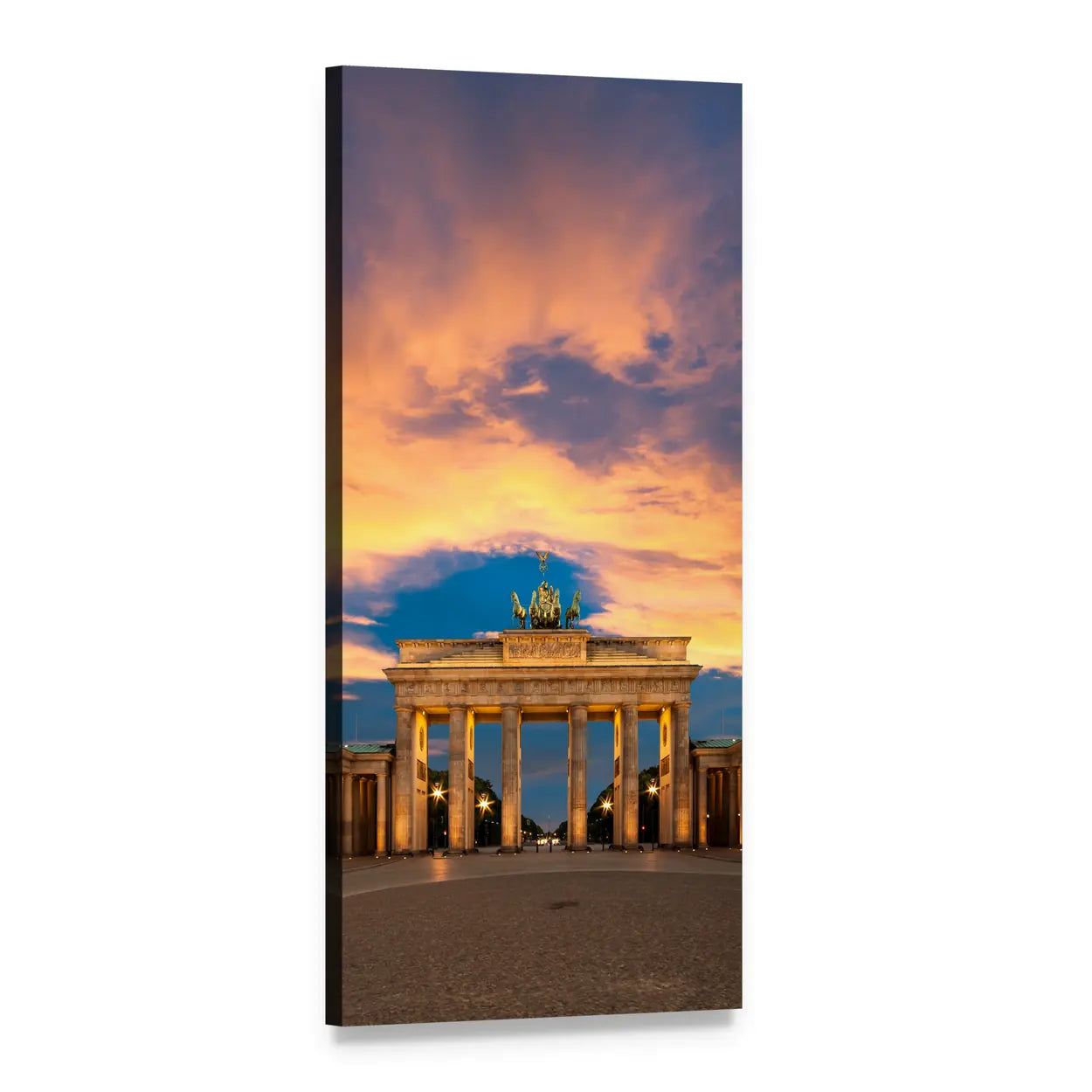 Brandenburg Gate, Germany Vertical Canvas Wall Art, 1 panel 1 Vertical layout gallery wrapped canvas set, angled product view