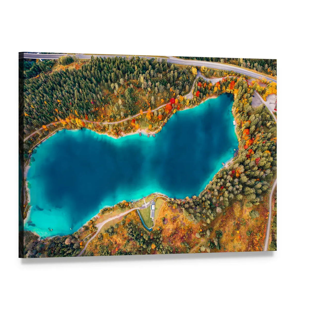 Urisee Lake In Austria Canvas Wall Art, single panel gallery wrapped canvas, angled product view