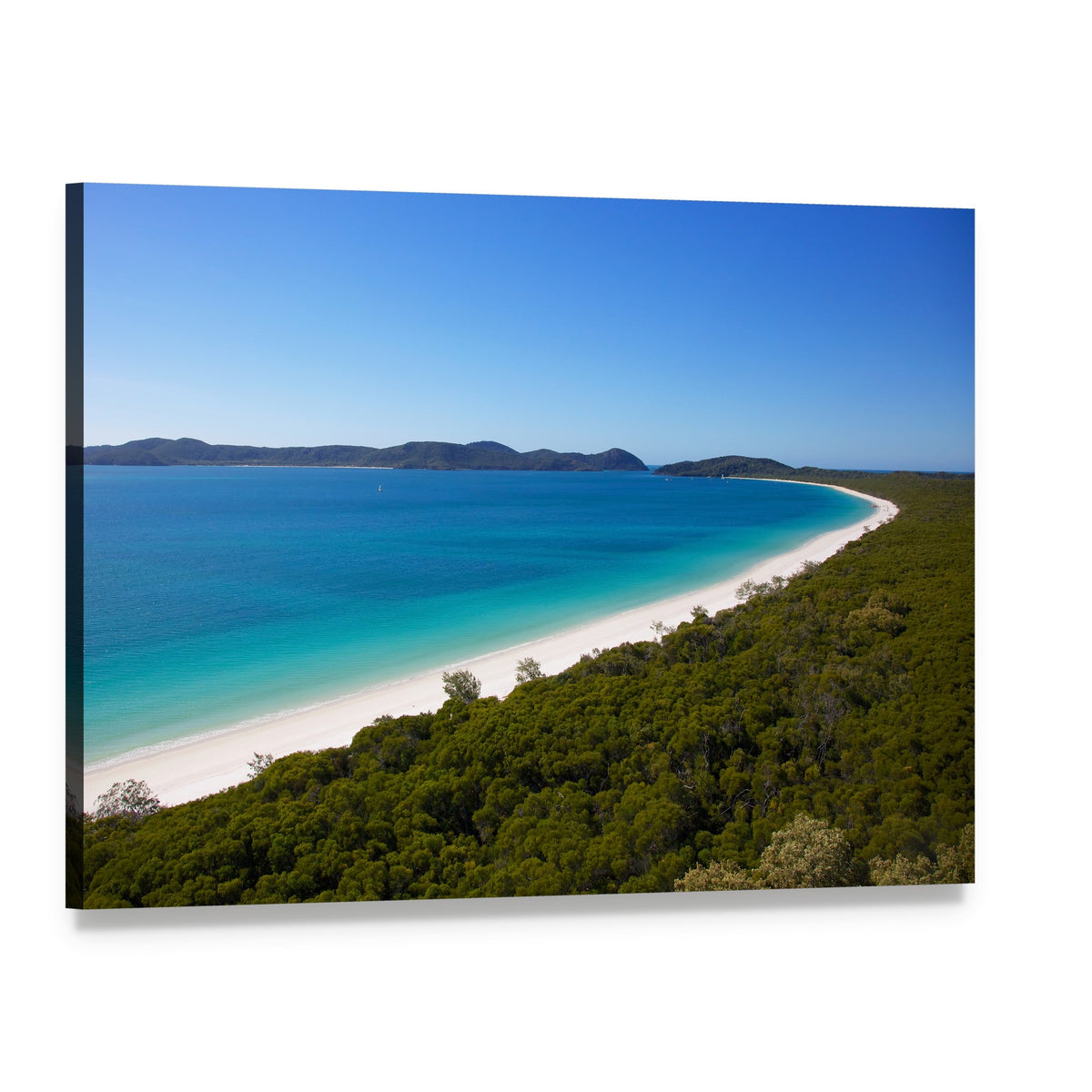 Whitehaven Beach View Canvas Wall Art, single panel gallery wrapped canvas, angled product view