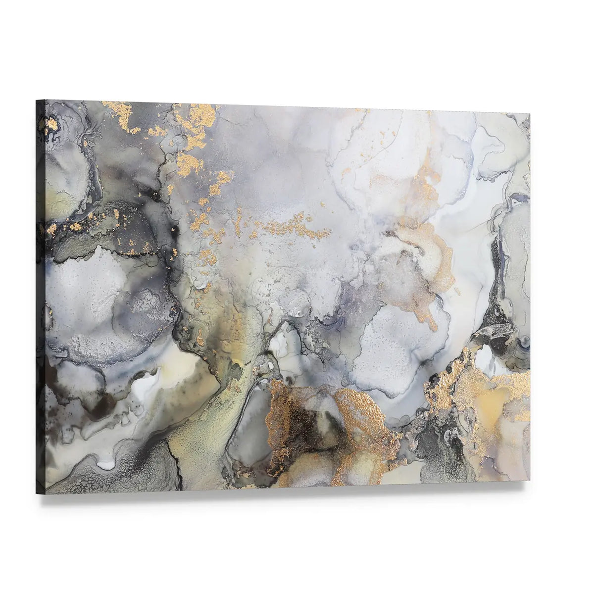 Alcohol Fluid Artwork Canvas Wall Art, single panel gallery wrapped canvas, angled product view