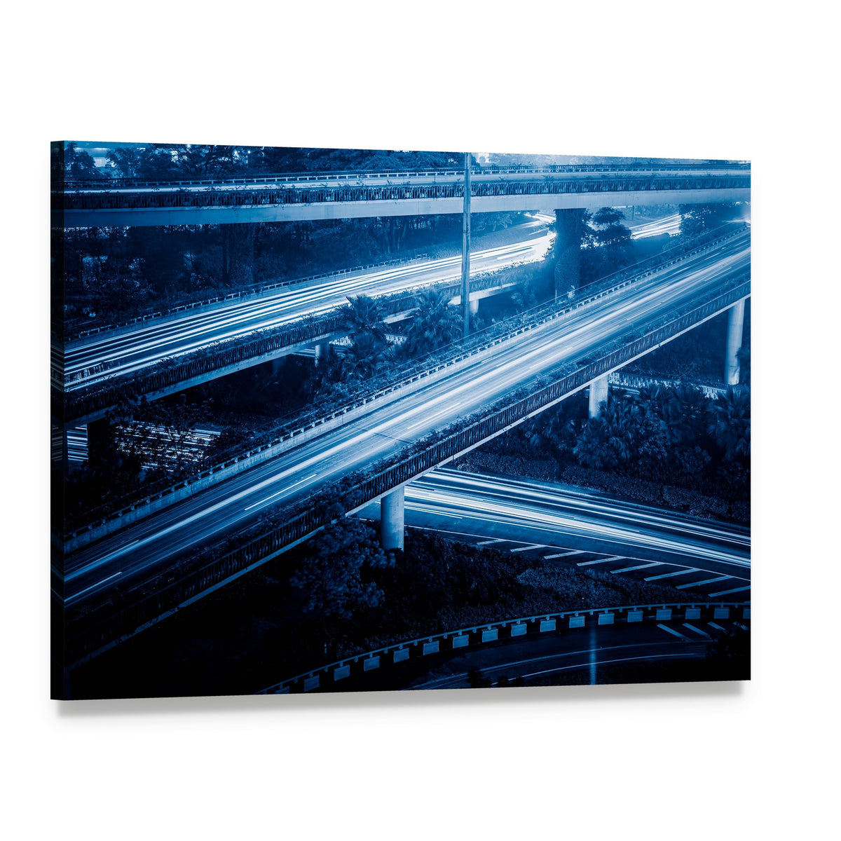 Hangzhou Cityscape at Night Canvas Wall Art, single panel gallery wrapped canvas, angled product view