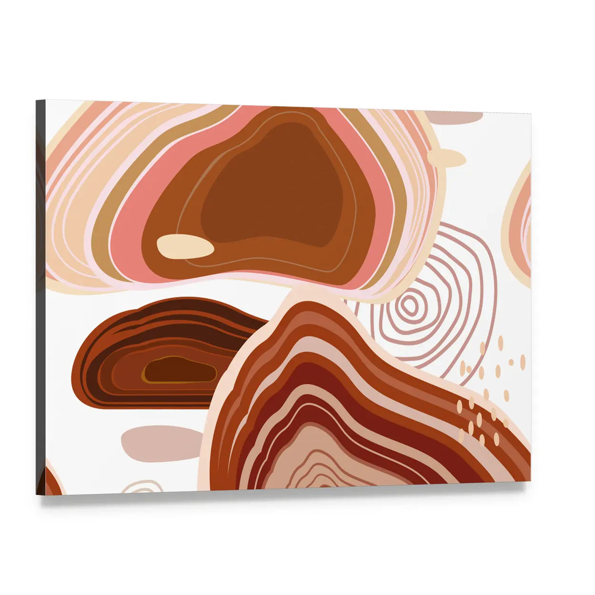 Banded Agate Mountains Pattern Canvas Wall Art, single panel gallery wrapped canvas, angled product view