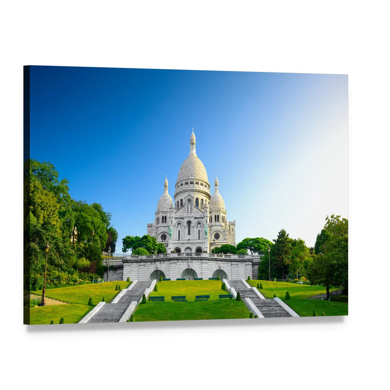 Sacré-cœur Basilica at Sunrise Canvas Wall Art, single panel gallery wrapped canvas, angled product view