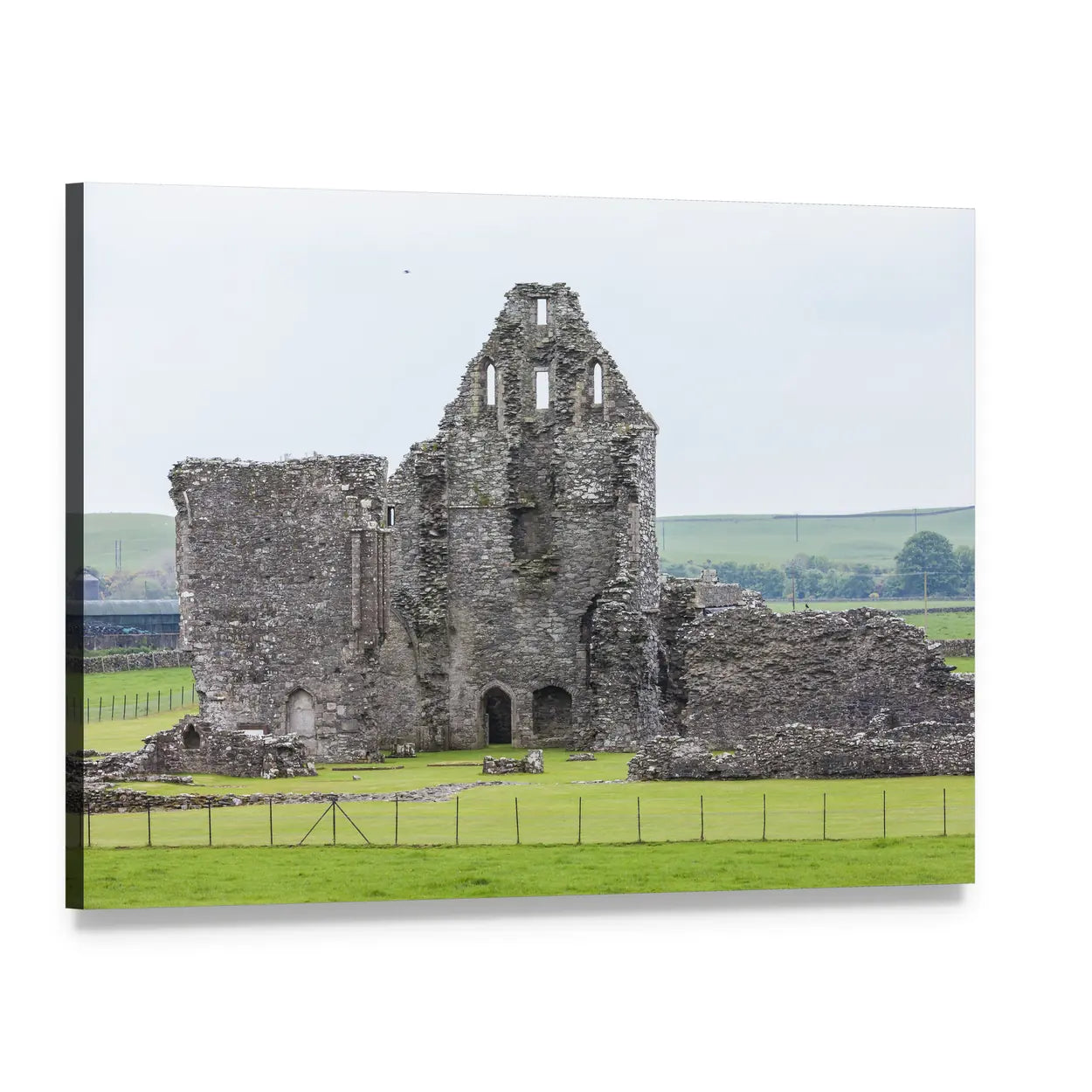 Glenluce Abbey Ruins Canvas Wall Art, single panel gallery wrapped canvas, angled product view