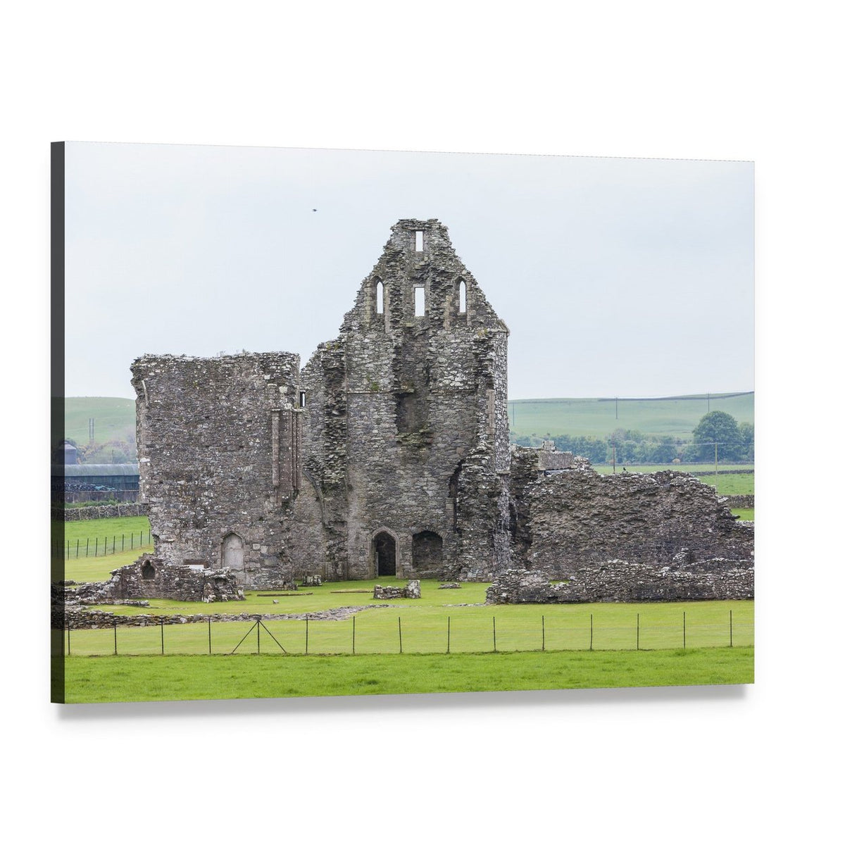 Ruins of Glenluce Abbey Canvas Wall Art, single panel gallery wrapped canvas, angled product view