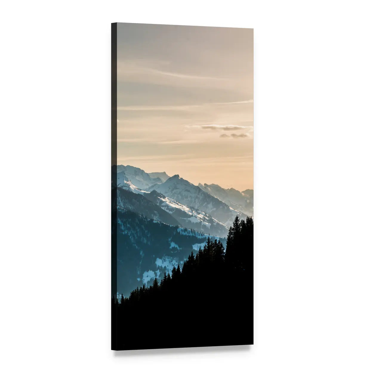 Beatenberg Mountain Switzerland Vertical Canvas Wall Art, 1 panel 1 Vertical layout gallery wrapped canvas set, angled product view