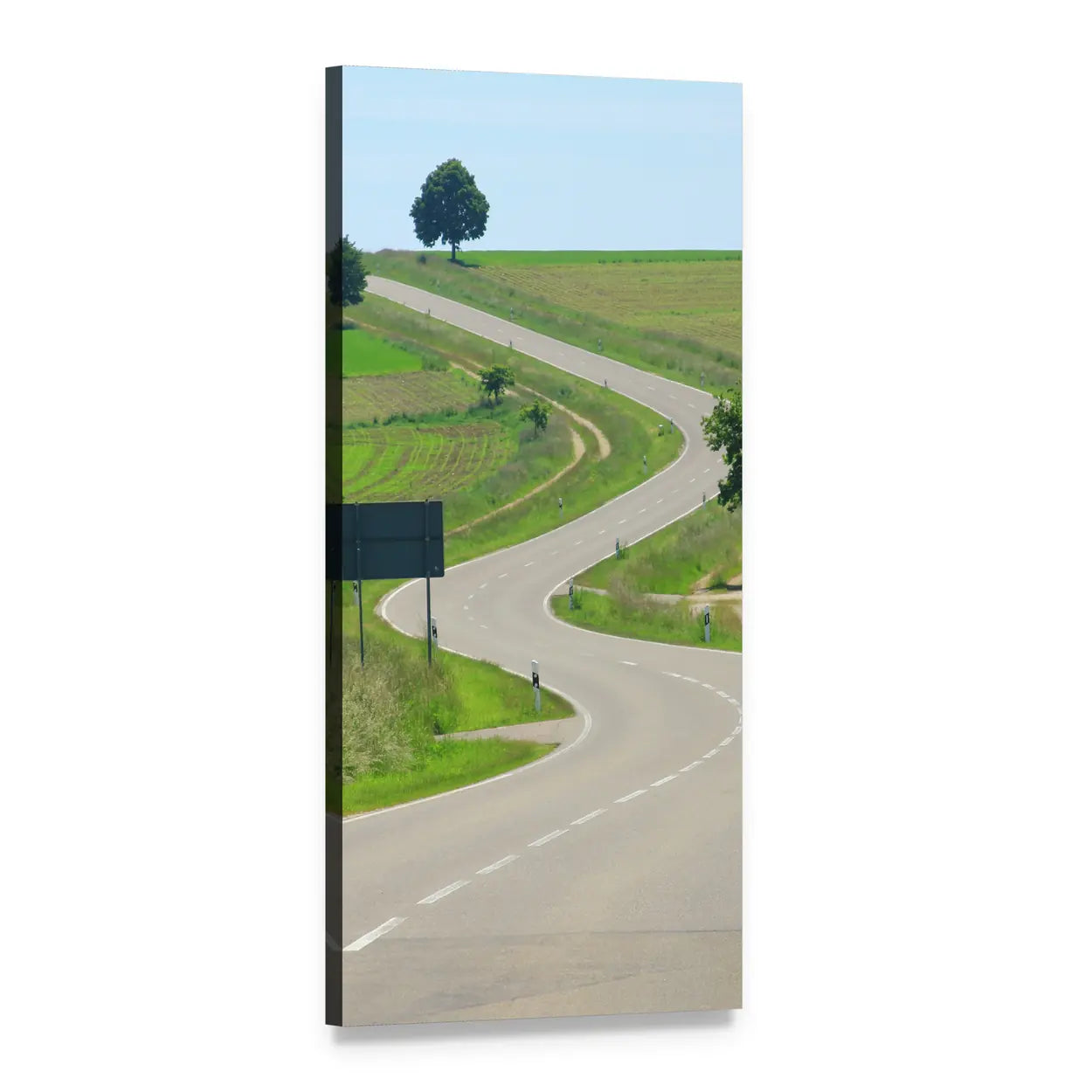 Country Road in Germany Vertical Canvas Wall Art, 1 panel 1 Vertical layout gallery wrapped canvas set, angled product view