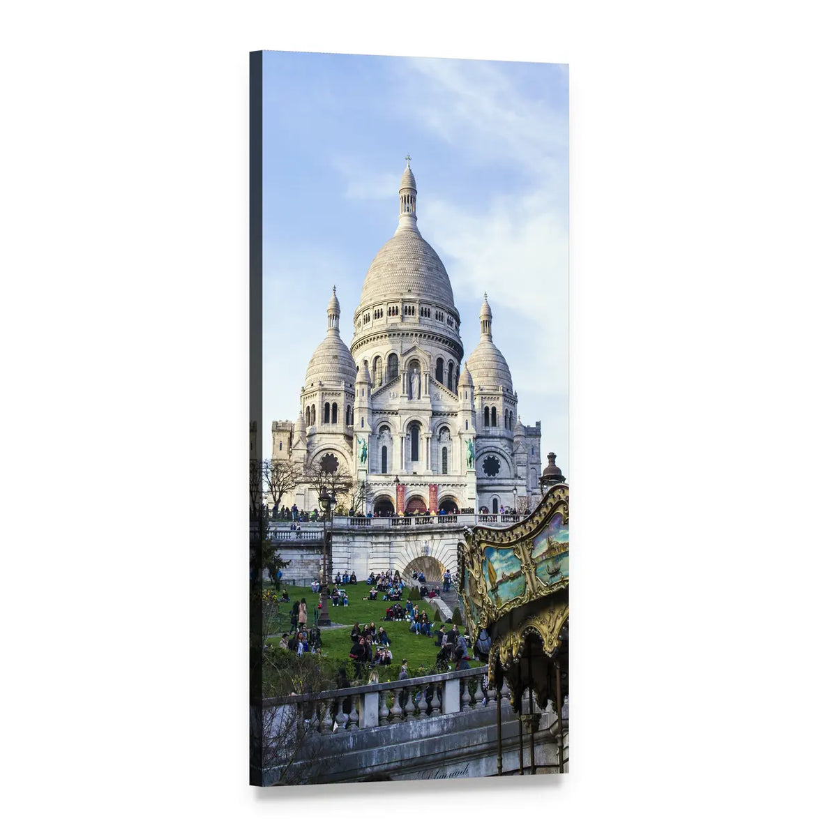Sacré-cœur Basilica, Paris Vertical Canvas Wall Art, 1 panel 1 Vertical layout gallery wrapped canvas set, angled product view