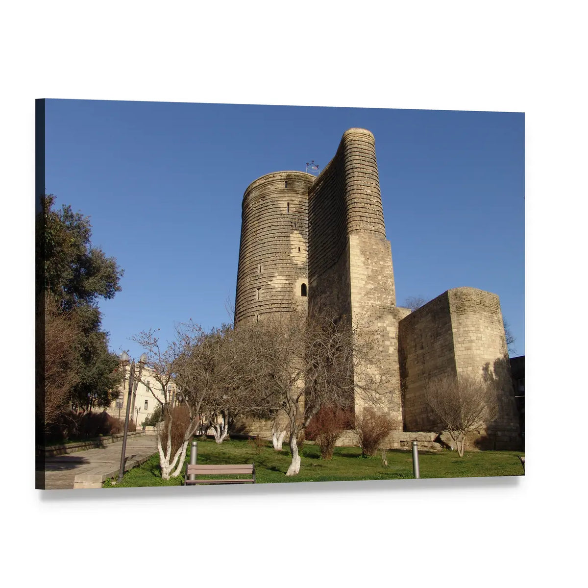 Maiden Tower, Azerbaijan Canvas Wall Art, single panel gallery wrapped canvas, angled product view