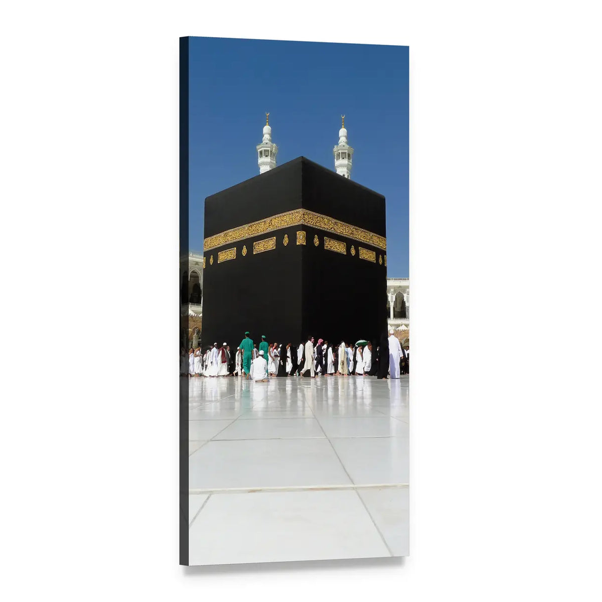 Kaaba at Al-masjid Al-haram Vertical Canvas Wall Art, 1 panel 1 Vertical layout gallery wrapped canvas set, angled product view