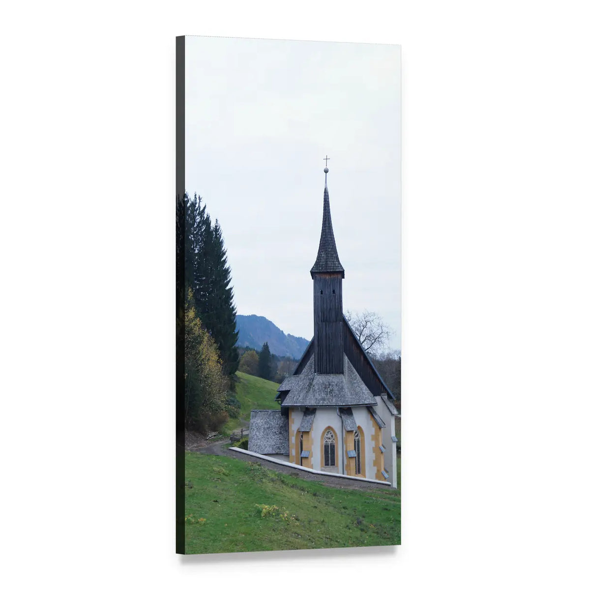 St Leonhard Church in Austria Vertical Canvas Wall Art, 1 panel 1 Vertical layout gallery wrapped canvas set, angled product view