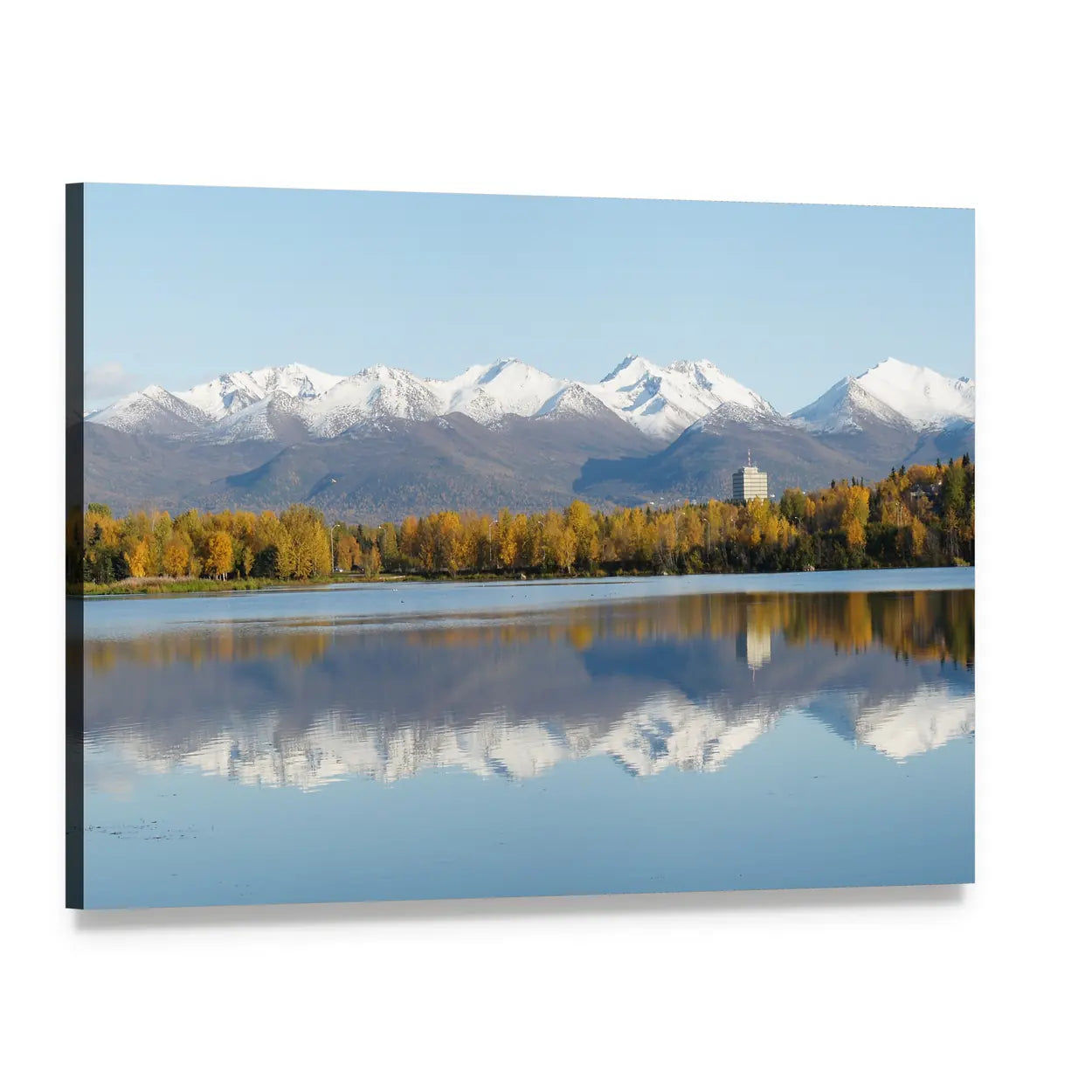 Anchorage Coastline in Alaska Canvas Wall Art, single panel gallery wrapped canvas, angled product view