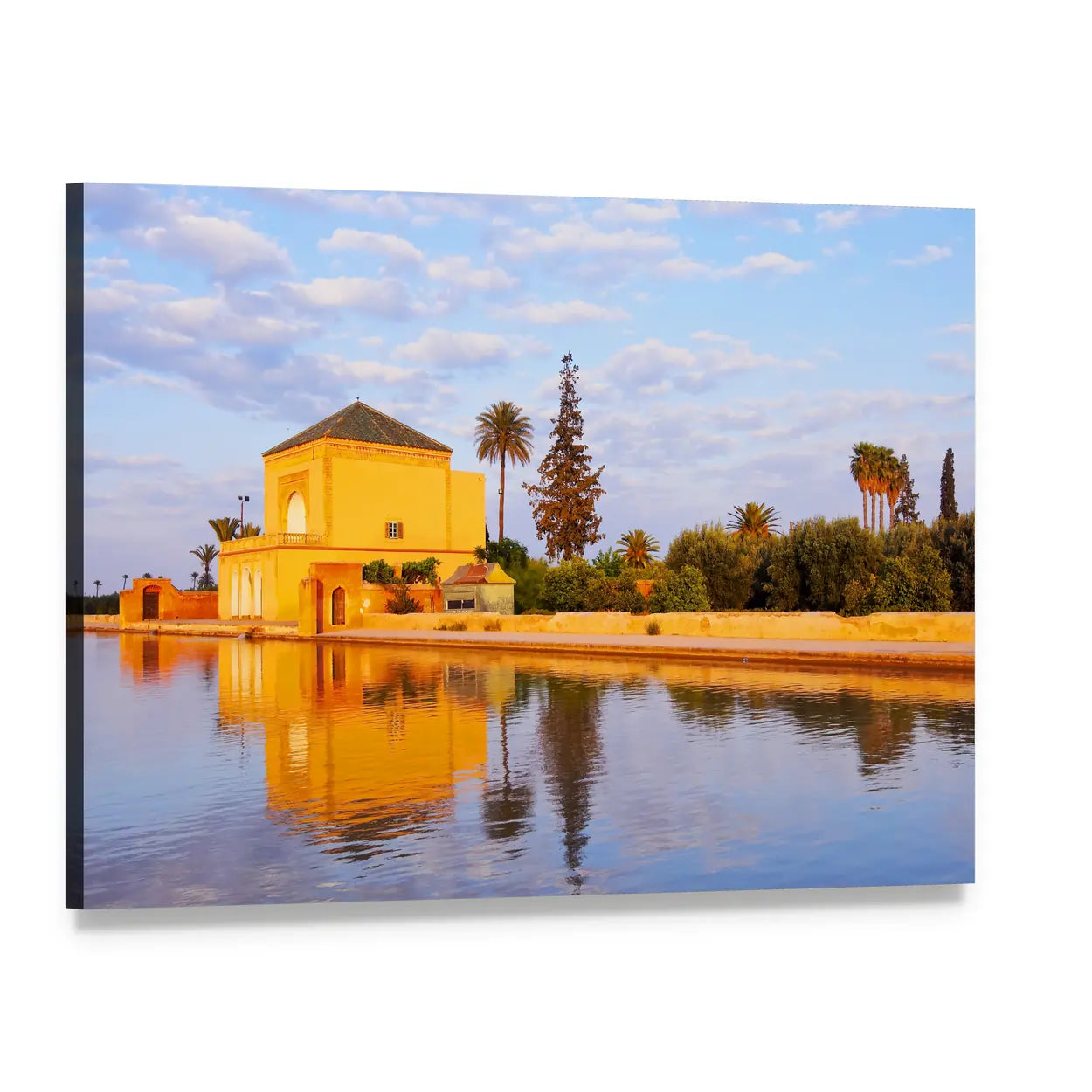 Saadian Garden in Morocco Canvas Wall Art, single panel gallery wrapped canvas, angled product view
