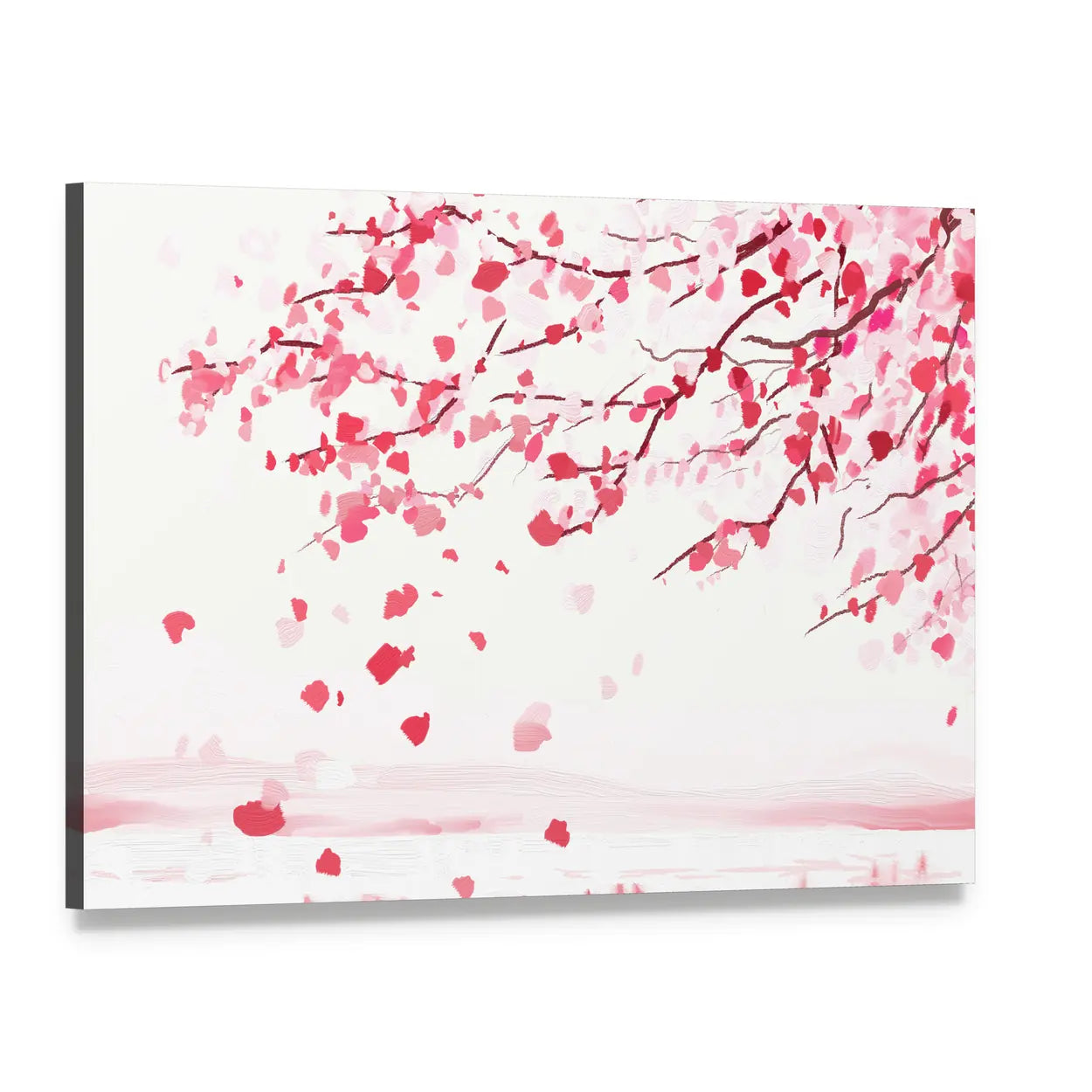 Japanese Cherry Blossoms in Bloom Canvas Wall Art, single panel gallery wrapped canvas, angled product view