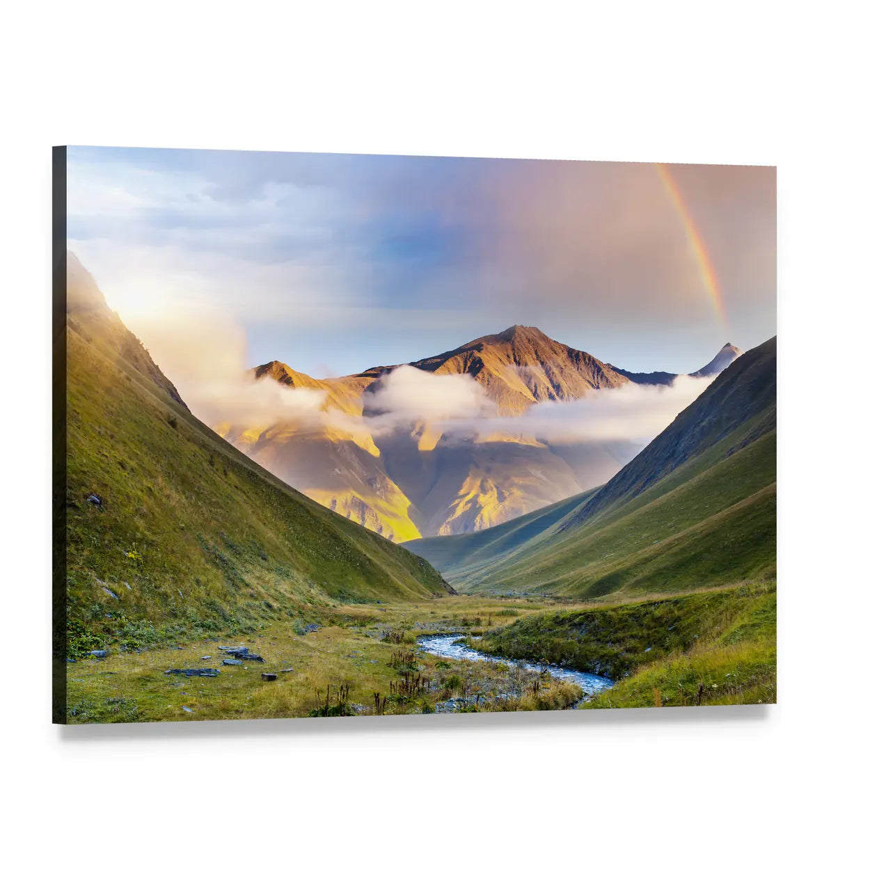 High Mountains of Georgia Canvas Wall Art, single panel gallery wrapped canvas, angled product view