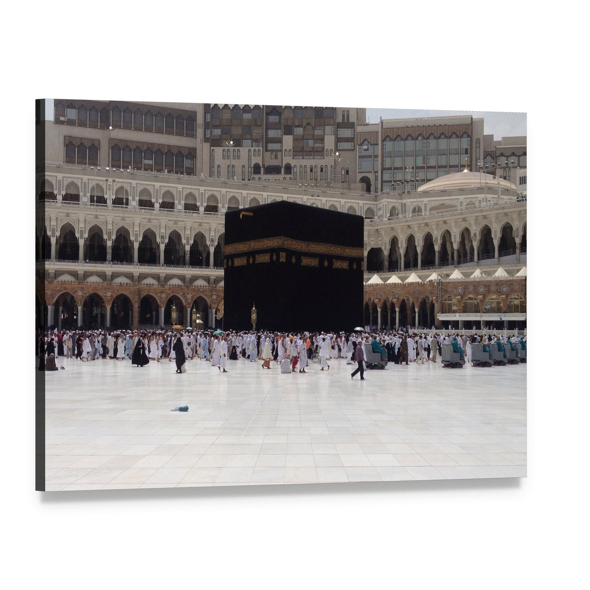 Kaaba at Masjid Al Haram in Mecca Canvas Wall Art, single panel gallery wrapped canvas, angled product view