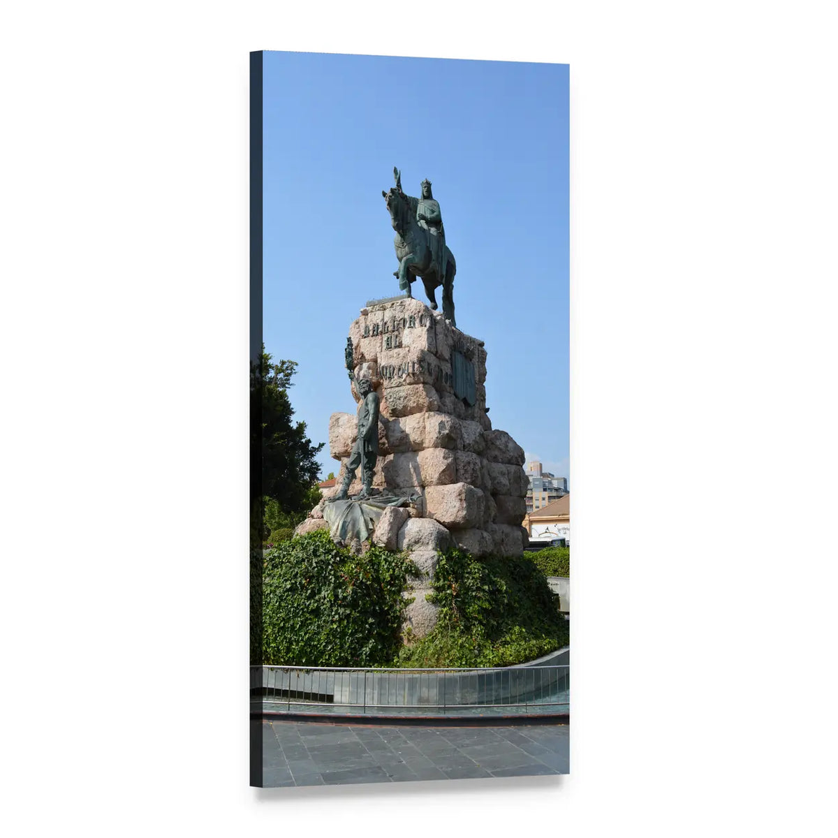 Equestrian Statue of Jaime in Majorca, Spain Vertical Canvas Wall Art, 1 panel 1 Vertical layout gallery wrapped canvas set, angled product view