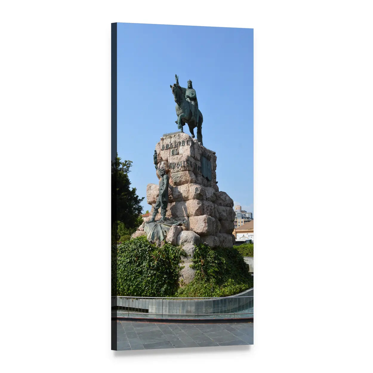 Equestrian Statue of Jaime in Majorca, Spain Vertical Canvas Wall Art, 1 panel 1 Vertical layout gallery wrapped canvas set, angled product view