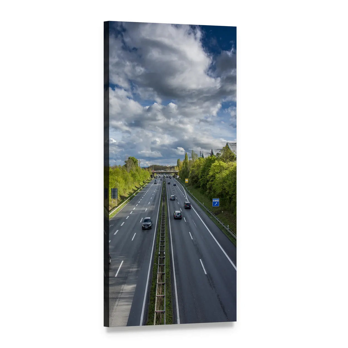 Highway in Hannover, Germany Vertical Canvas Wall Art, 1 panel 1 Vertical layout gallery wrapped canvas set, angled product view