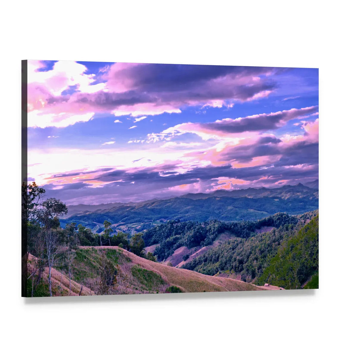 High Mountains in Thailand Canvas Wall Art, single panel gallery wrapped canvas, angled product view