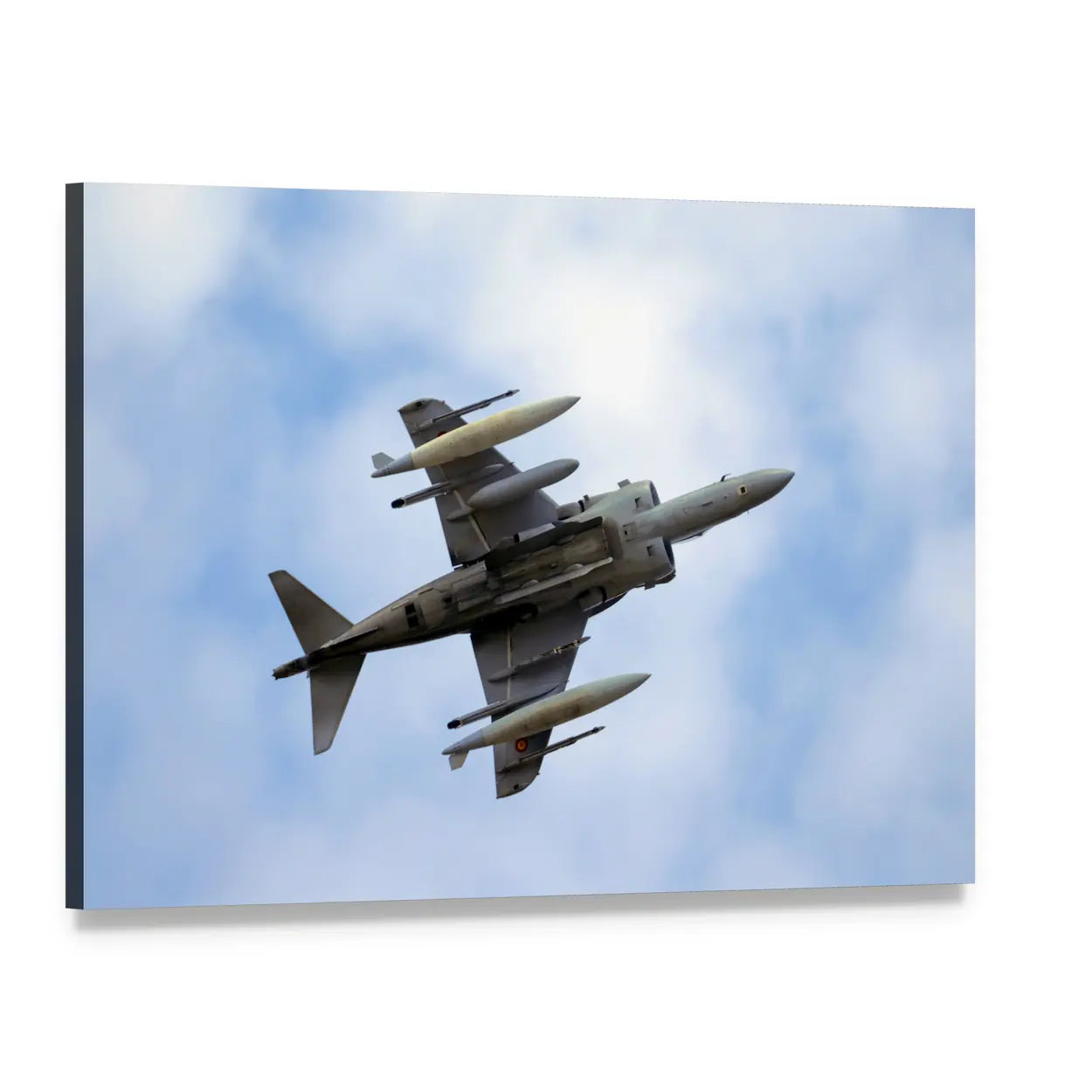 Harrier Ii Plus Military Jet Canvas Wall Art, single panel gallery wrapped canvas, angled product view