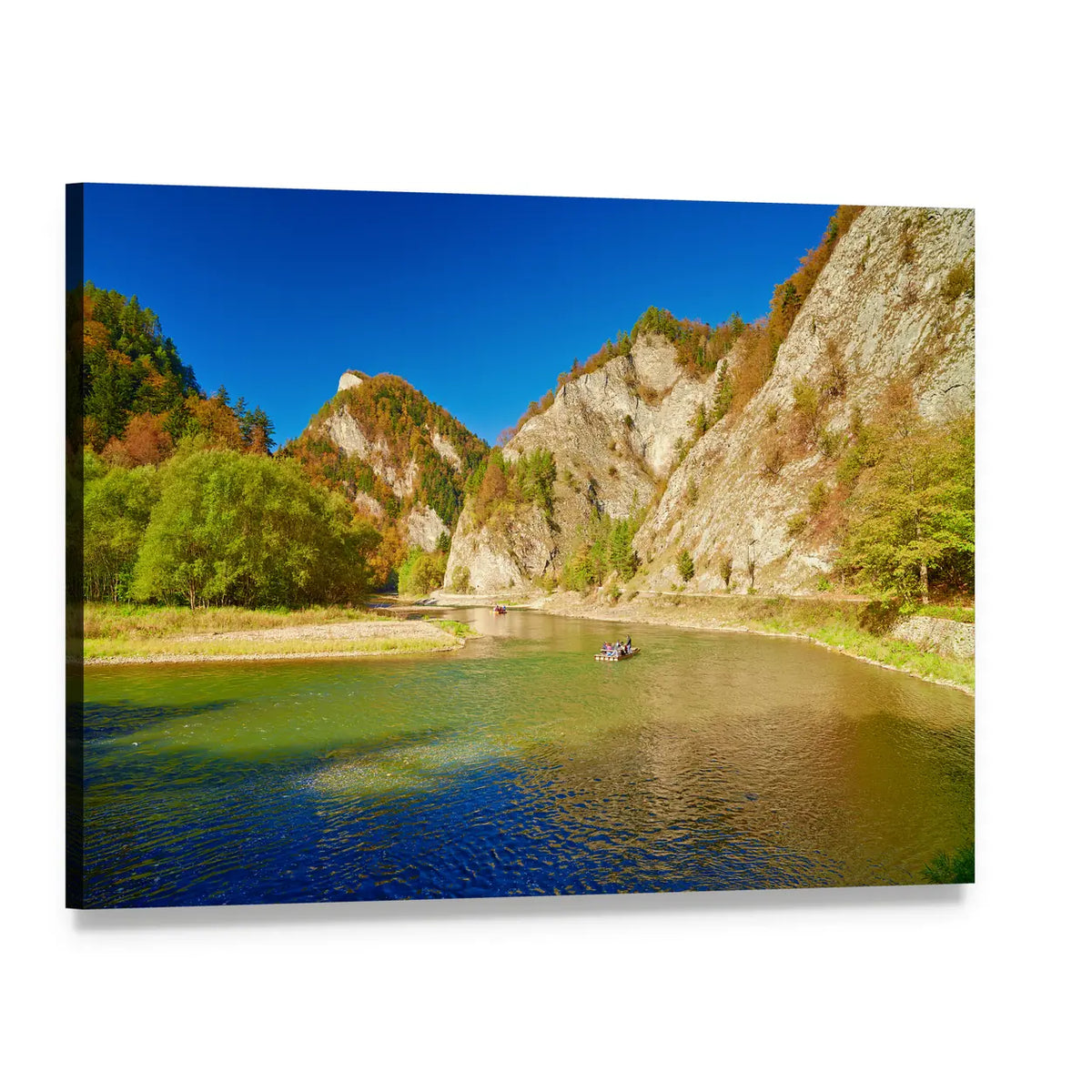 Dunajec River Gorge Canvas Wall Art, single panel gallery wrapped canvas, angled product view