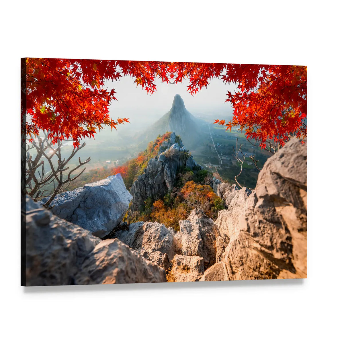 Scenic Khao No Nakhon Sawan Mountain In Thailand Canvas Wall Art, single panel gallery wrapped canvas, angled product view