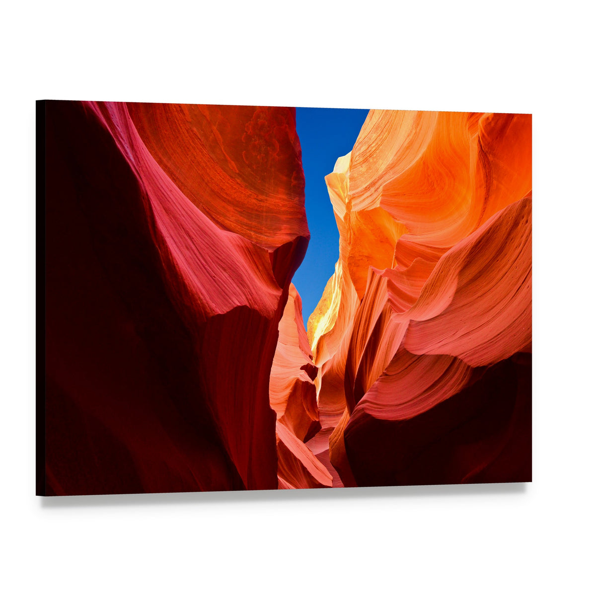 Antelope Canyon Arizona Canvas Wall Art, single panel gallery wrapped canvas, angled product view