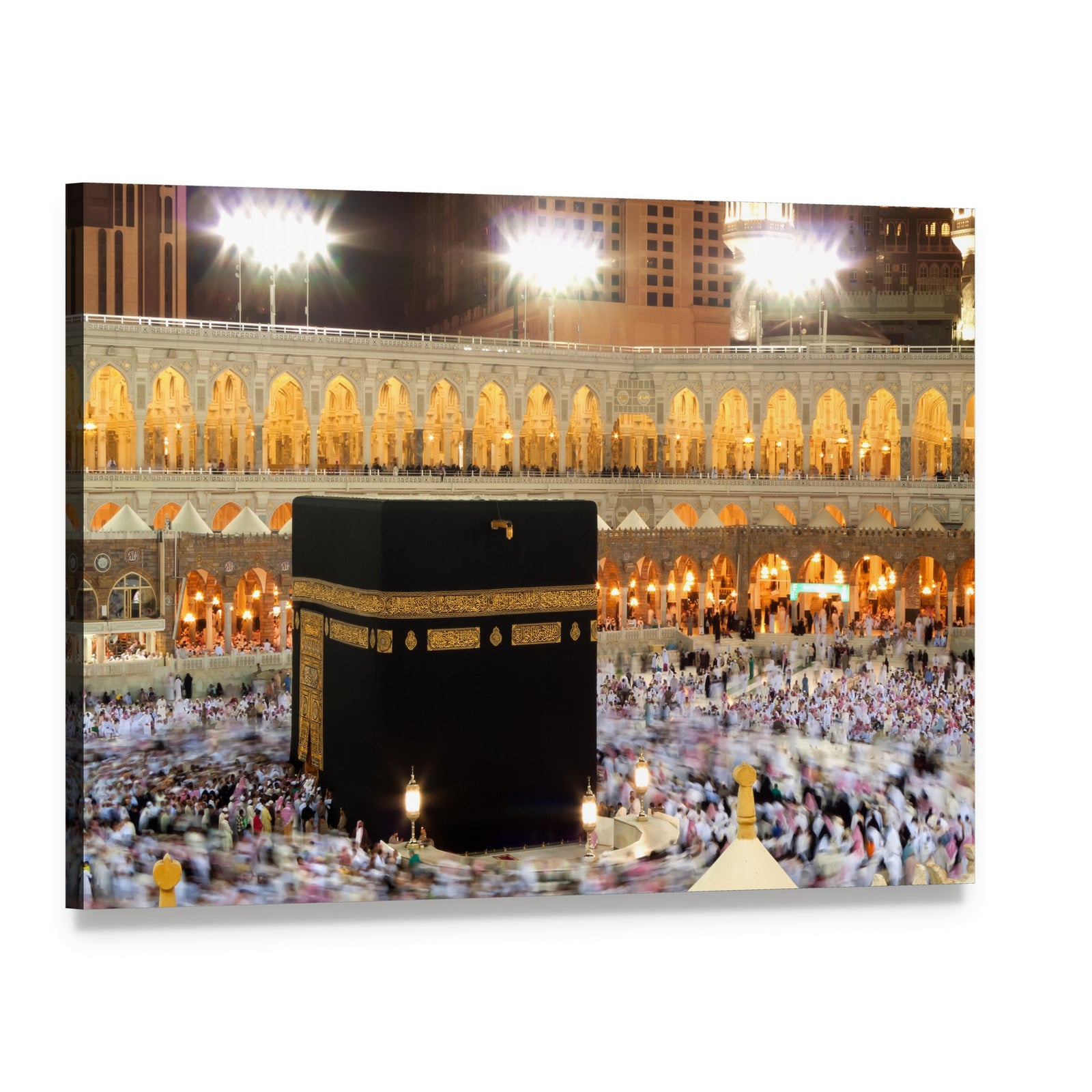 Holy Kaaba in Mecca Canvas Wall Art, single panel gallery wrapped canvas, angled product view