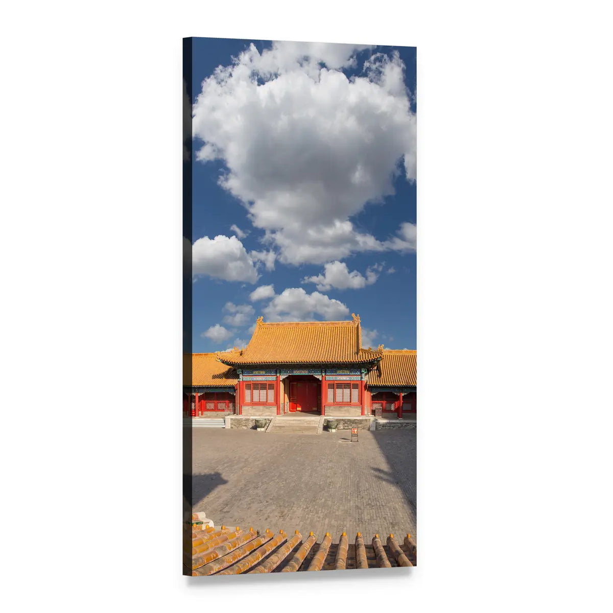 Forbidden City Courtyard Fine Photo Vertical Canvas Wall Art, 1 panel 1 Vertical layout gallery wrapped canvas set, angled product view