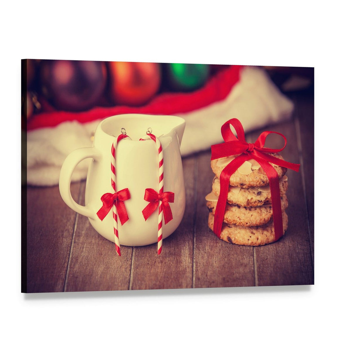 Cookies and Milk Pitcher Canvas Wall Art, single panel gallery wrapped canvas, angled product view